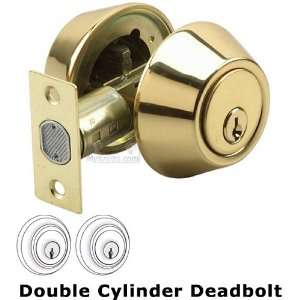 Double cylinder deadbolt with 4 way latch in bright brass 