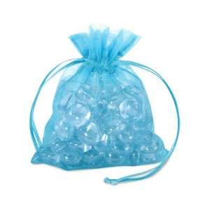  3 x 4 Turquoise Organza Fabric Bags Health & Personal 