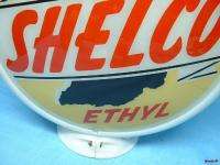 Vintage Gas Pump Light Up Globe Shelco Glass & Capco Shelby Oil 
