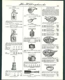 1941 AD Dazey Churns New Price Glass Butter Molds Moulds Bowls  
