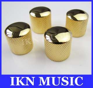 4pcs Golden Metal Electric Guitar Dome Knobs Push on  