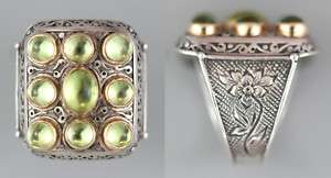 Konstantino silver,18 Karat Y gold and peridot ring  