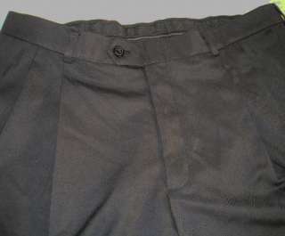 HAGGAR New Black Dress Pants Solid Gabardine 36 x 32  