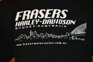 HARLEY DAVIDSON FRASERS SYDNEY AUSTRALIA BLACK COTTON CASUAL HD T 