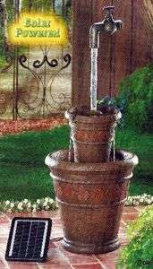   faucet SOLAR statue bird bath Outdoor beer Garden patio Fountain