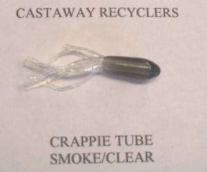 CRAPPIE TUBE SKIRT 1.5 SMOKE/CLEAR 100 PACK  