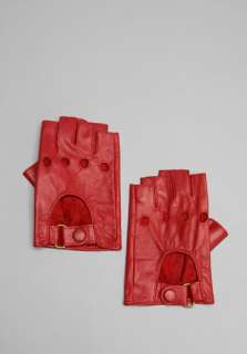 CAROLINA AMATO Snappy Fingerless Driving Gloves in Red at Revolve 