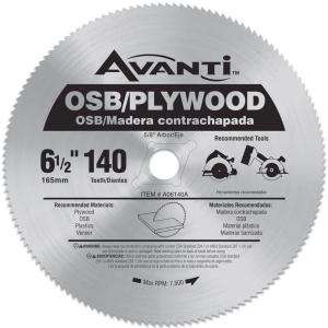 Avanti 6 1/2 in. x 140 Tooth OSB/Plywood Circular Saw Blade A06140A at 