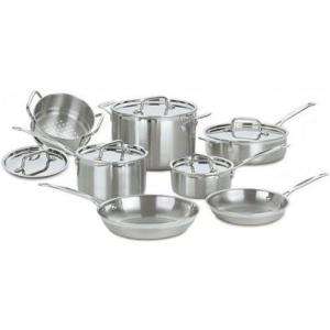 Cuisinart MultiClad Pro 12 Pc. Triple Ply Stainless Cookware Set MCP 