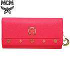 MCM Pink Embo Leather Trifolds Wallet Purse New Price Off 