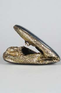 Tash Folds The Prima Ballerina Shoe in Gold  Karmaloop   Global 