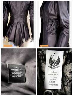 NWT Royal Underground PLISSE trims Black Soft Leather Jacket XS $1000 