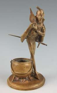   FRERES French Bronze MEPHISTOPHELES Match Holder Figural Devil  