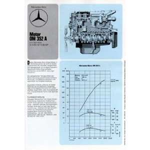 Mercedes Benz Motor OM 352 A mit Getriebe Original Typenblatt G 3/65