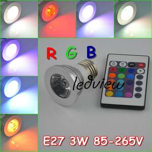   16 Color Changing RGB LED Light Bulb Lamp 85~265V + IR Remote  