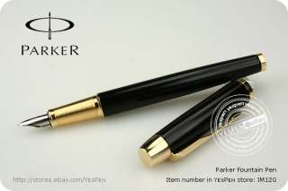 PARKER IM RollerBall Pen Lacquered Black Gold Trims NEW  