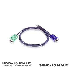 Aten 2L5201U 4 USB KVM Cable   4FT, HDB 15 Male, USB A Type Male to 