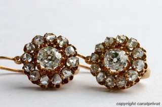 Diamantohrringe 1,8 ct. Gold Ohrringe Diamanten antik  