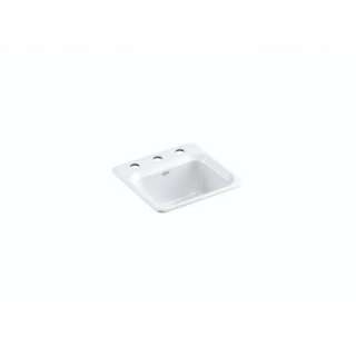   in. x 15 in. 7.625 in. 3 hole Single Bowl Entertainment Sink in White