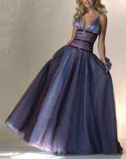 blau Abendkleid,Ball​kleid lang Gr 34 36 38 40 42 44  