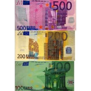 3er Set Geldschein Badetücher 100 EURO & 200 EURO & 500 EURO  