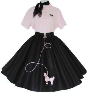 pc 50s POODLE SKIRT OUTFIT You Choose Color & Size  