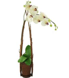 NEW 24 Faux Phal Orchid Potted Garden Arrangement  