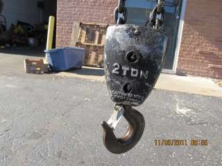 TON YALE KAL AIR CHAIN HOIST WITH TRACTOR TROLLEY UN USED 20 LIFT 