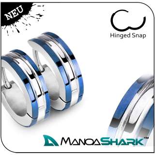 ManoaShark® 2er Set Creolen Ohrringe Ohrstecker Plug Piercing 