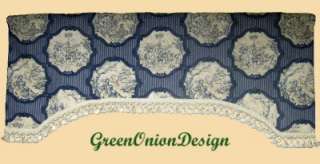BARGAIN CELLAR Shaped Custom Valance Richloom Toile Fabric  