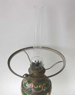 Petroleumlampe Petroleum Lampe Tischlampe Tischleuchte mit Majolika 