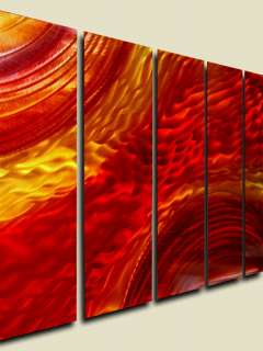   Abstract Wall Art Painting Red Orange Gold Sculpture Decor  