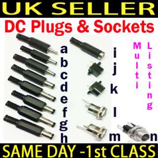 DC In line/Chassis Plug/Socket 2.35/3.5/3.8/5.5/6.3/0.7/1.0/1.3/2.1/2 
