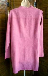 Jill Maroon Linen Blend Tunic Jacket/Shirt L  