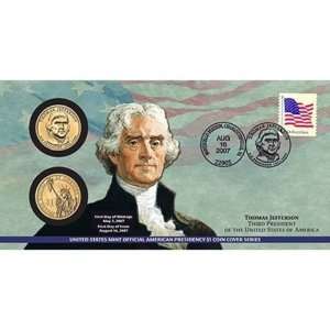 American Presidency $1 Coin Cover   Thomas Jefferson  