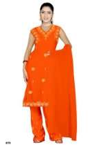  Bekleidung Shop   Orange Salwar Kameez / Punjabi Größe S