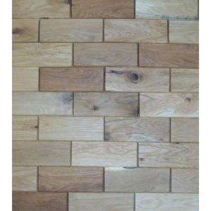Rustix Woodbrix 3 in. x 8 in. Prefinished White Oak Wooden Wall Tile