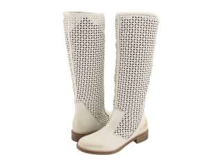 BOUTIQUE 9 JARN WHITE LEATHER LASER CUT BOOT  