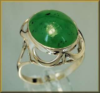 Chloromelanit (Jade)   Ring aus 333´er Gold Gr. 56  