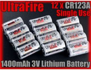 UltraFire 12 x CR123A 3V Single Use Lithium Battery 123  