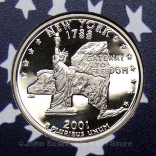 2001 S New York State Quarter   Gem Proof Deep Cameo (Clad)  