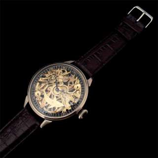 Rare Vintage Amazing DOXA Swiss Skeleton Watch SHARK Nickel Plated 