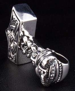 NORSE VIKING THORS HAMMER STERLING SILVER MENS PENDANT  