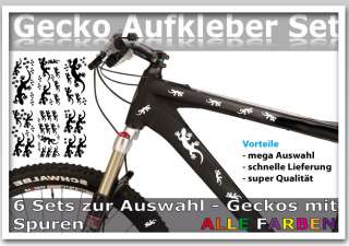 Fahrrad Aufkleber Gecko Geko Gekko und Spuren Sticker **TOP ANGEBOT 