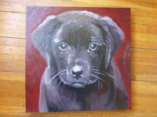 Labrador Puppy POP Art Dog Original Oil Painting Canvas  