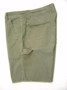 VTG Polo Ralph Lauren 38 Shorts Carpenter Mens Washed Khaki Army Olive 