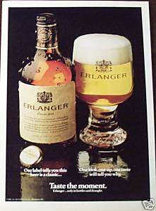 1981 ERLANGER BEER..JOS. SCHLITZ BREWING CO. AD ART  