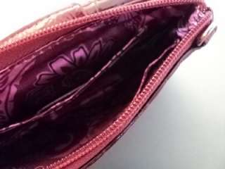 NEW brighton burgundy croc patent leather wallet/crossbody purse A 