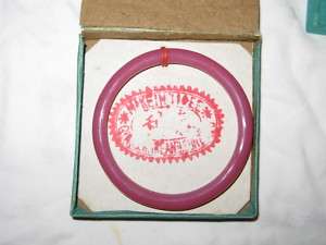 Vintage Peking Glass Bangle Bracelet Pink Color  