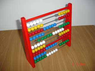 beautiful hand crafted wooden abacus in red, your children will love 